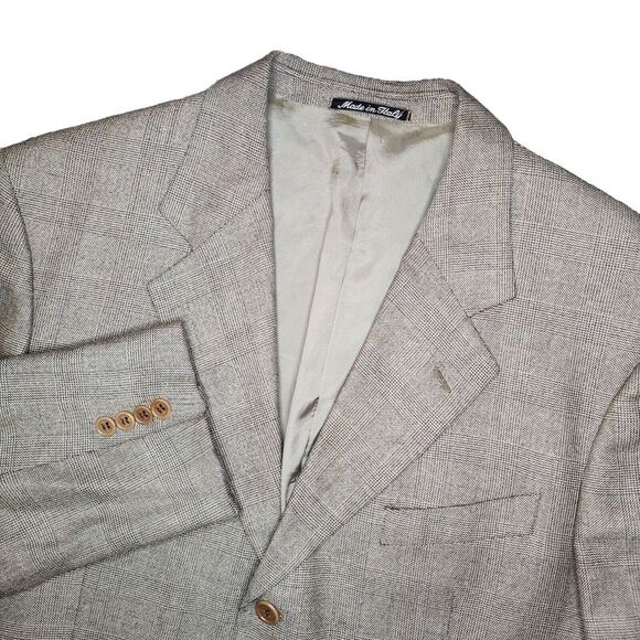 Valentino Other - Valentino Men's 42R Brandy Glen Plaid Silk Wool 3 Button Blazer Sport Coat Italy